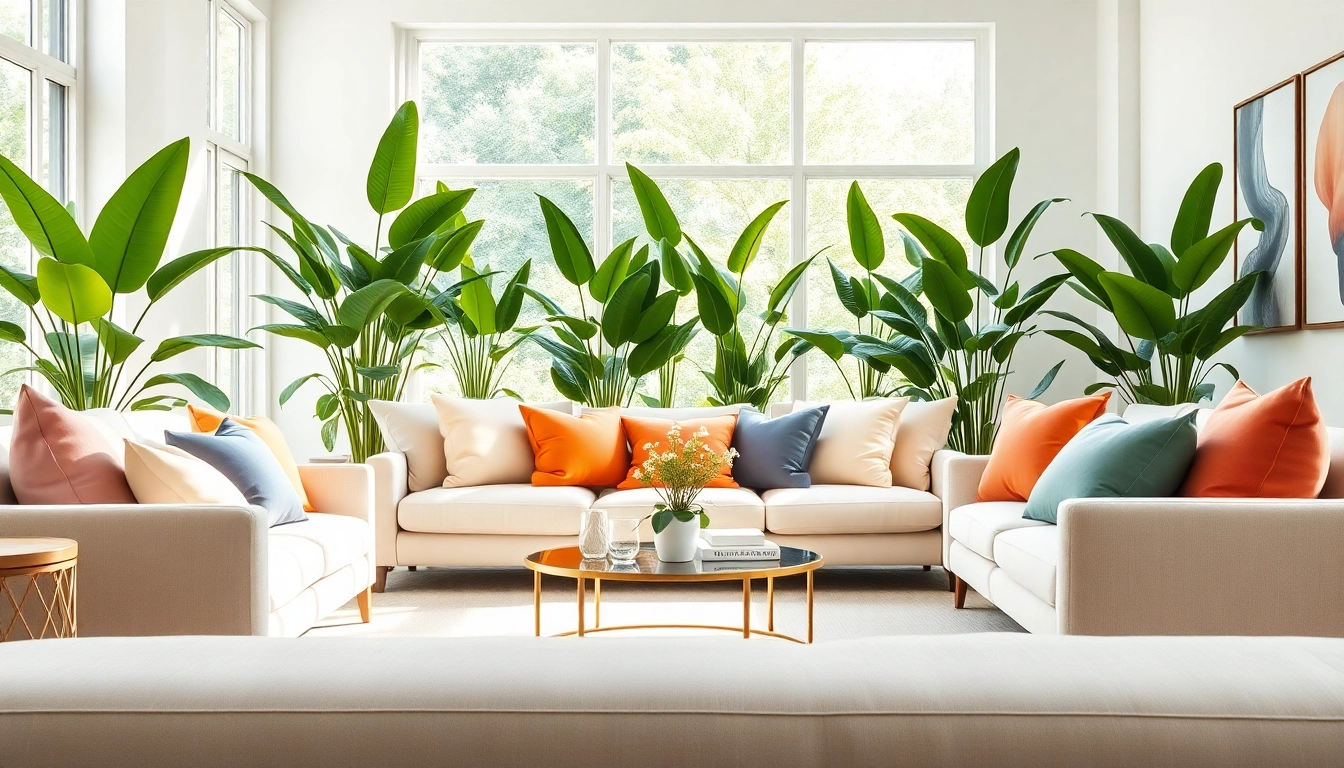 Bekijk moderne canvas stoffen als elegante kussens in een sfeervolle woonkamer.