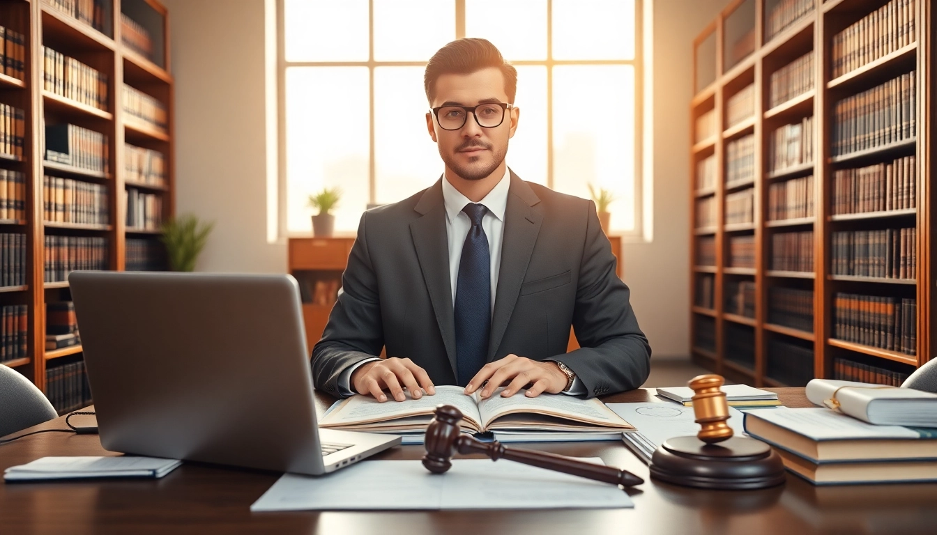 Lohnklage consultation with professional lawyer in a modern office.