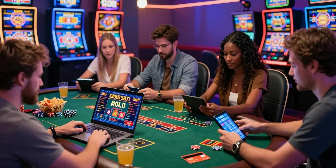 Players enjoying exciting games at credit card casinos, featuring engaging gaming setups and vibrant casino atmosphere.