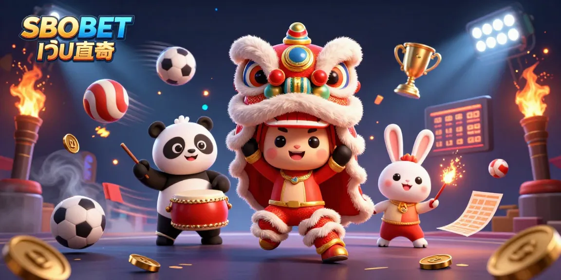 SBOBET เว็บตรง - Experience thrilling sports betting with a vibrant Chinese lion dance scene.