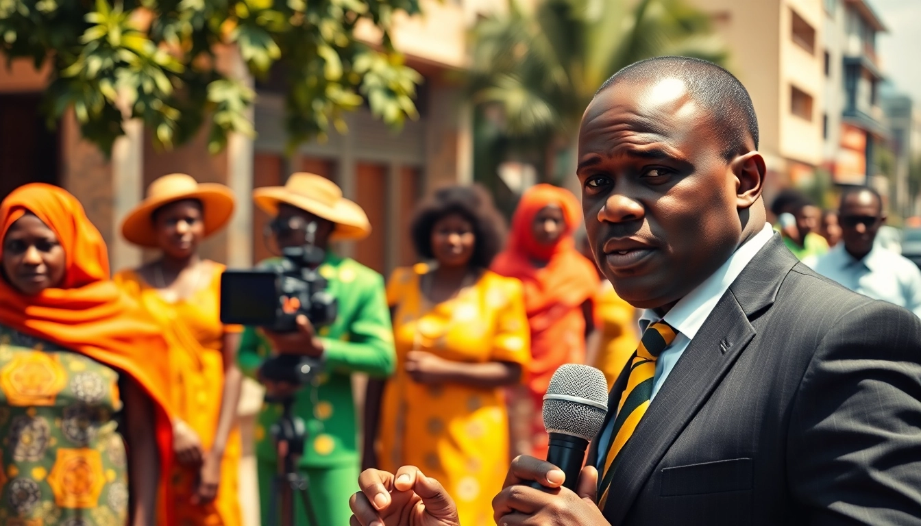 Covering the latest Kenya News with dynamic visuals of a reporter in an urban setting.