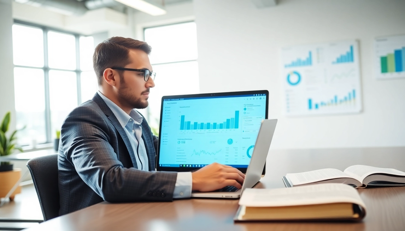 Utilizing an affordable linkedin scraping tool to analyze data on a laptop in a modern office.