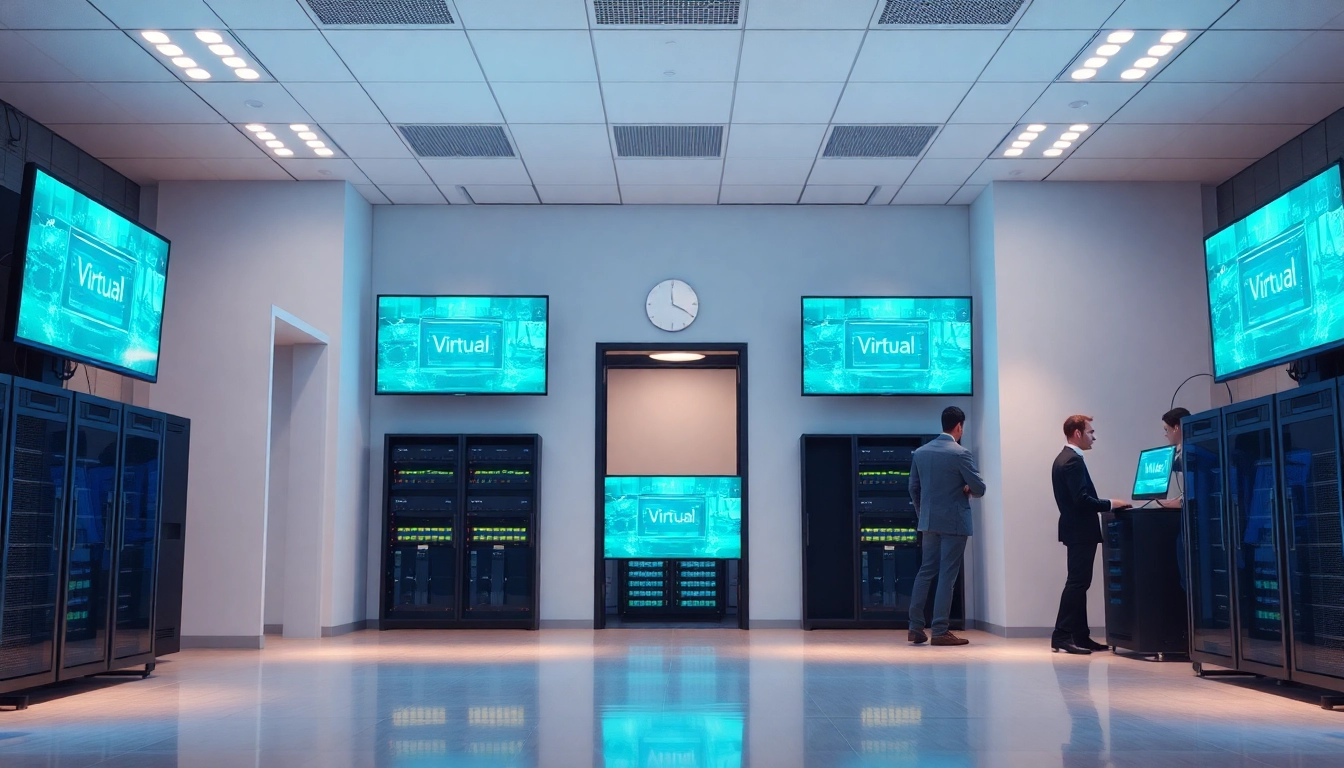 Implementing virtualization Fredericksburg in a high-tech server room with advanced technologies.