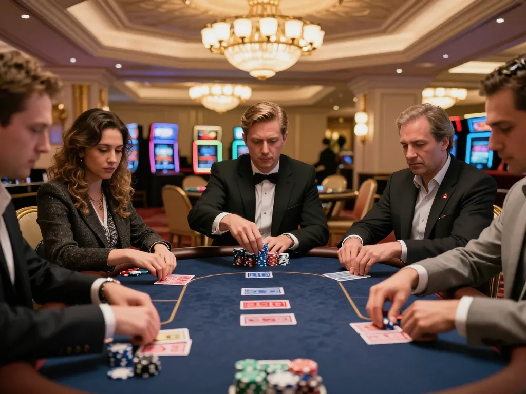 Watch players engage in a thrilling high-stakes poker game at vipwin casino