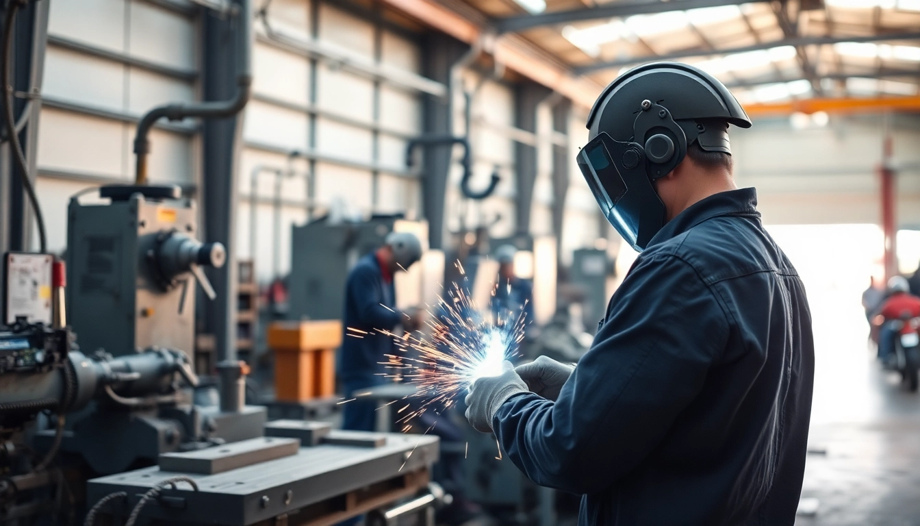 Metal manufacturer Edmonton showcasing skilled fabrication in a vibrant workspace.