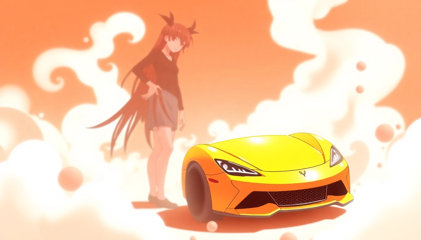 車 リースを利用して新車を選ぶお客様が、ショールームで満足そうに車を見ている様子。