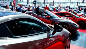 Experience the excitement at the Auto Cars Show with sleek cars and enthusiastic attendees.