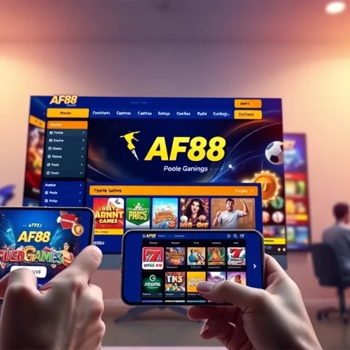 Engaging online gaming interface featuring af88.com with sports and casino options, showcasing trust and excitement.