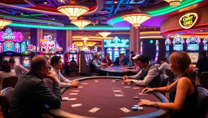 คาสิโน บรรยากาศในคาสิโนที่เต็มไปด้วยผู้เล่นและเกมการพนันต่างๆ