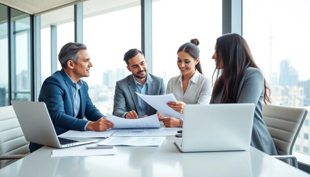 Quickplus Business Consultants team collaborating in a bright office, creating innovative solutions.