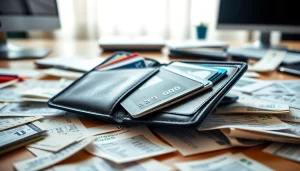 신용카드 현금화와 관련된 지출 및 현금 관리를 표현한 지갑의 이미지