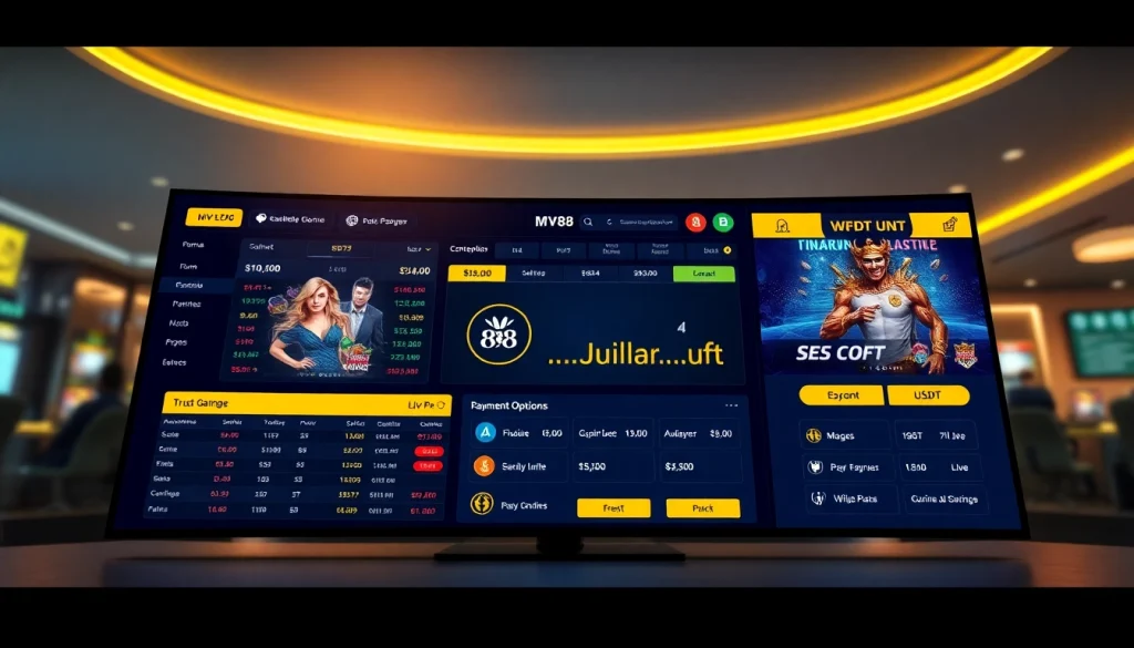 MV 88 online gambling interface showcasing secure USDT transactions and promotions.