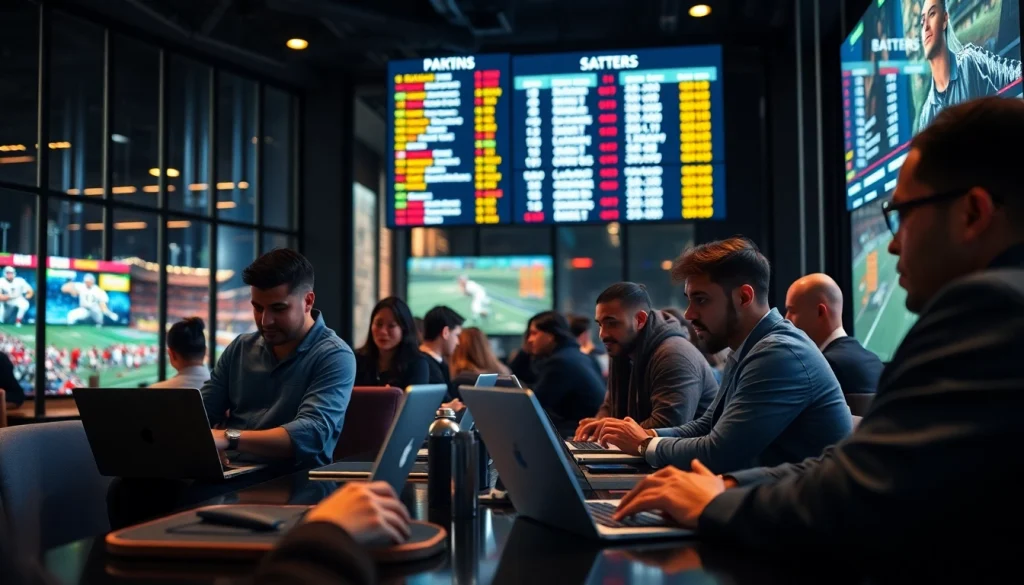 Evaluate the best sports betting sites for Mexico with engaged bettors in a lively lounge setting.