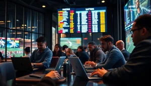 Evaluate the best sports betting sites for Mexico with engaged bettors in a lively lounge setting.