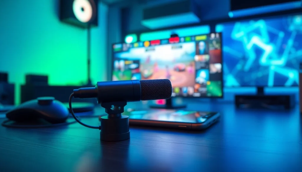 MV 88 microphone in a modern gaming setup with vibrant visuals.