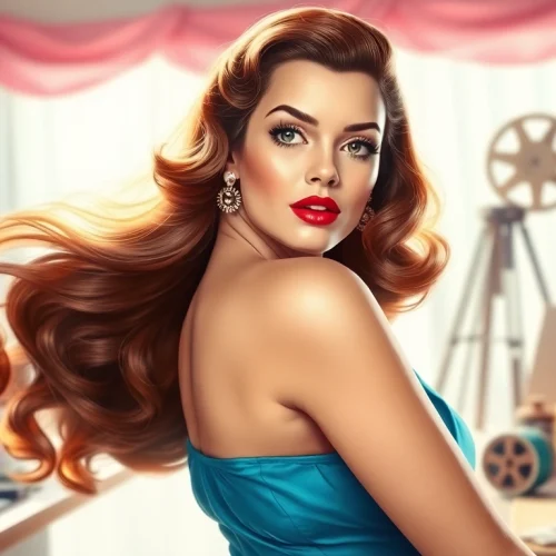 Pin-up artwork inspired by Alberto Vargas found at https://www.esquirevargas.com, showcasing vintage glamour.