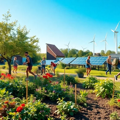 Explore sustainable practices at https://www.unsustainablemagazine.com through vibrant eco-community scenes.