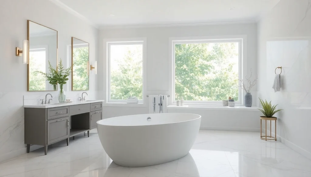 Experience exceptional bathroom remodeling service with a luxurious renovated space showcasing modern design features.