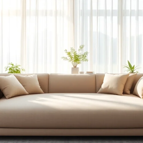 Cozy sofa bed showcased in a modern living room with elegant design features.