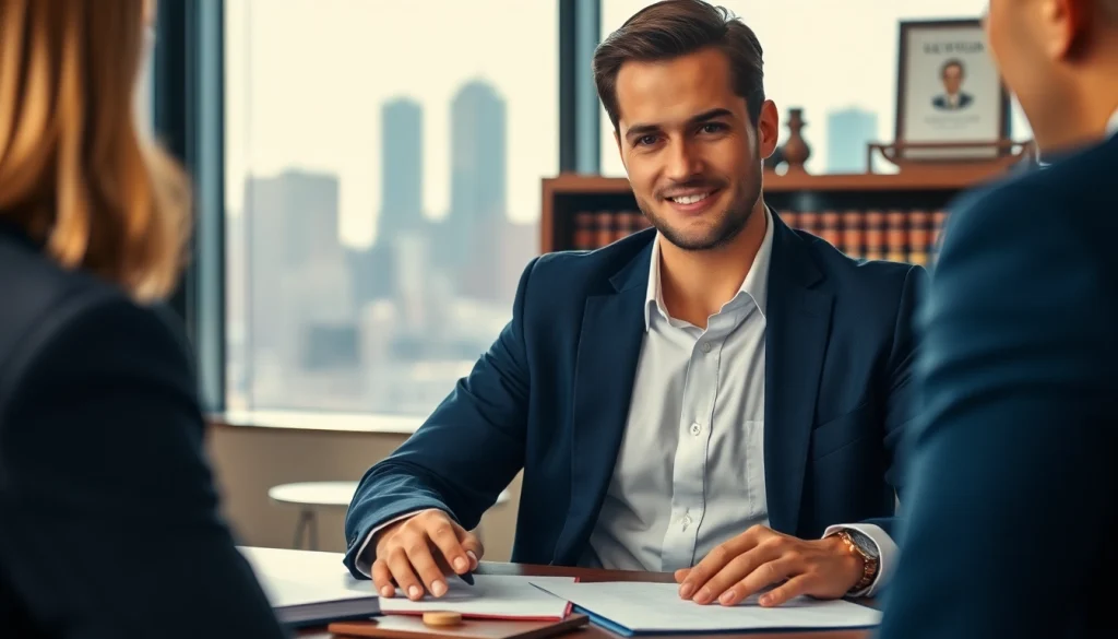 Engage with a professional personal injury lawyer at https://www.cohanlegal.com in a vibrant office setting.