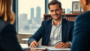 Engage with a professional personal injury lawyer at https://www.cohanlegal.com in a vibrant office setting.