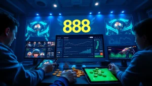 Interactive view of 888 new online gaming platform with vibrant graphics and engaging user interface.