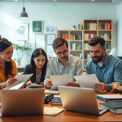 Engage with experts at https://www.elitetranslingo.com in a vibrant office translating languages.