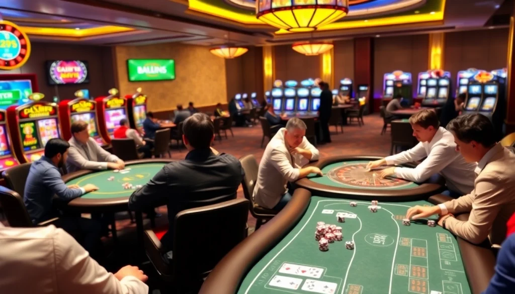 Exciting gambling scene featuring casino tables and games at KJC AC 2.