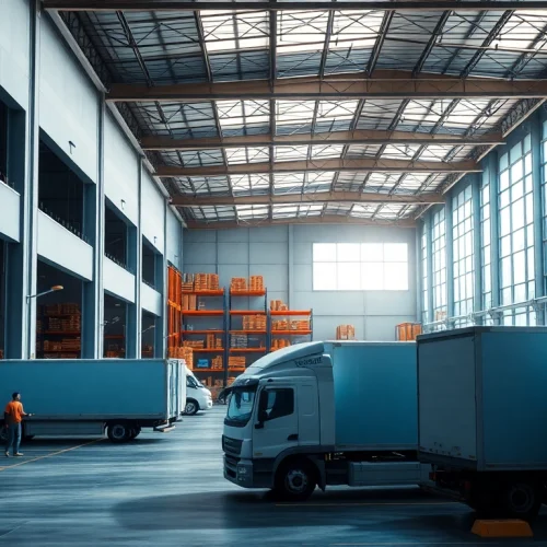 Find a warehouse near me with spacious loading docks and an organized interior.