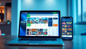 Dynamic interface of af88.com showcasing online betting options on laptop and mobile devices.