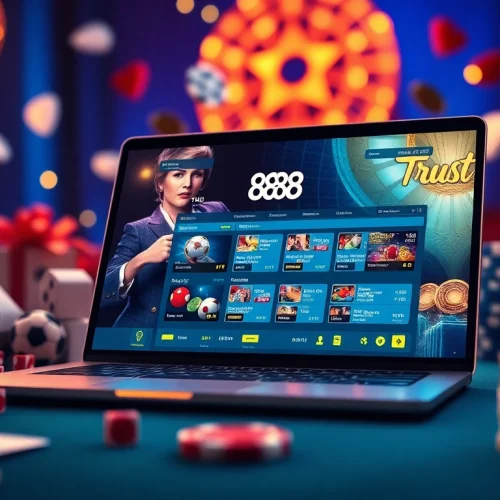 Experience the exciting online gaming world of 888 new with vibrant casino elements and a modern interface.