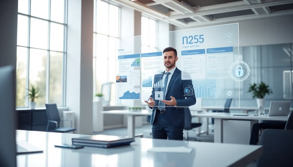 Modern financial advisor promoting 79king insurance solutions in 2025 with digital security elements