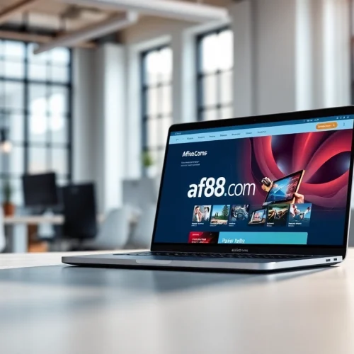 Engaging website layout for af88.com with modern design features in a professional workspace.