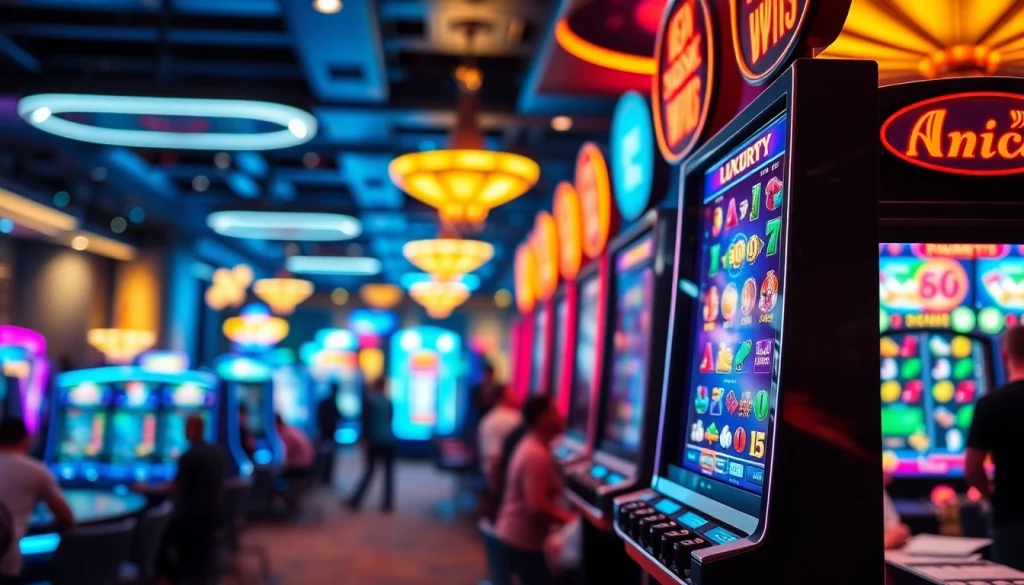 Memenangkan permainan pada mesin slot luxury138 slot di kasino penuh semangat.