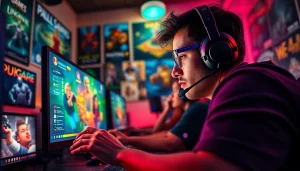 Gamer terlibat dalam hakim4d login game dengan atmosfer yang dinamis dan pencahayaan yang cerah.