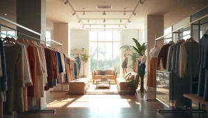 Highlighting https://www.northernfashions.com store interior filled with elegant fashion displays.