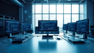 Implementing virtualization Fredericksburg in a modern office environment with advanced technology.