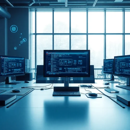 Implementing virtualization Fredericksburg in a modern office environment with advanced technology.