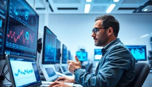 Engaging visual of an engineer utilizing advanced Technology in a vibrant tech lab.