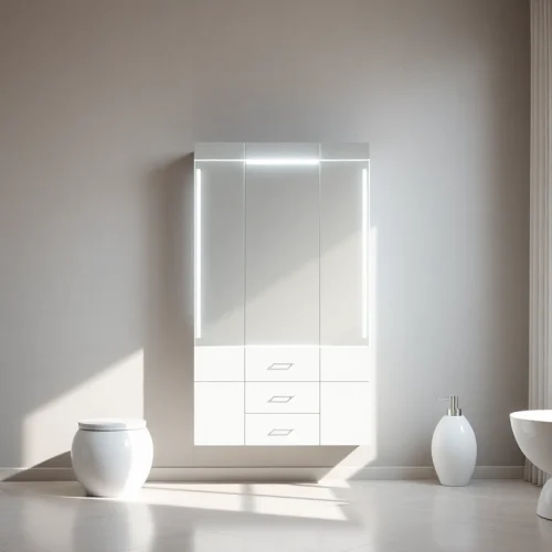 Entdecken Sie den eleganten Spiegelschrank mit LED Beleuchtung für moderne Badezimmergestaltung.