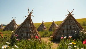 Observar colmenas de madera en un entorno natural, rodeadas de flores y bajo la luz del sol.