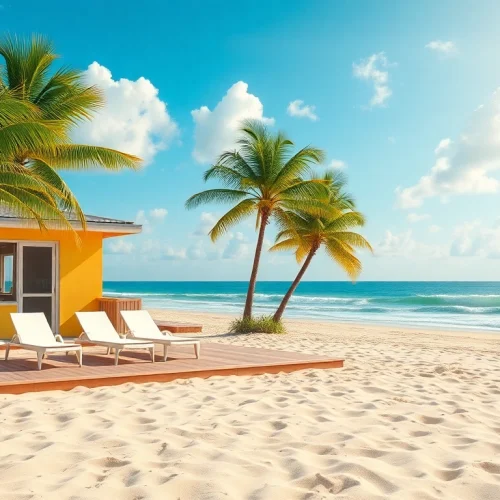 Relaxing in a coastal cabana with a stunning beachfront view and inviting decor.