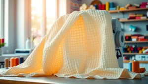 Creëer prachtige kleding met wafel katoen en kleurrijke garen in een licht atelier.