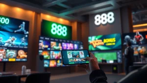 Vibrant interface of 888 new online gaming platform showcasing diverse games and promotions.