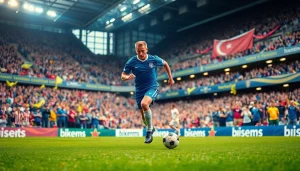 Watch Alan Shearer showcase his iconic football skills at https://diknews.co.uk/alan-shearer/ with energized fans in the background.