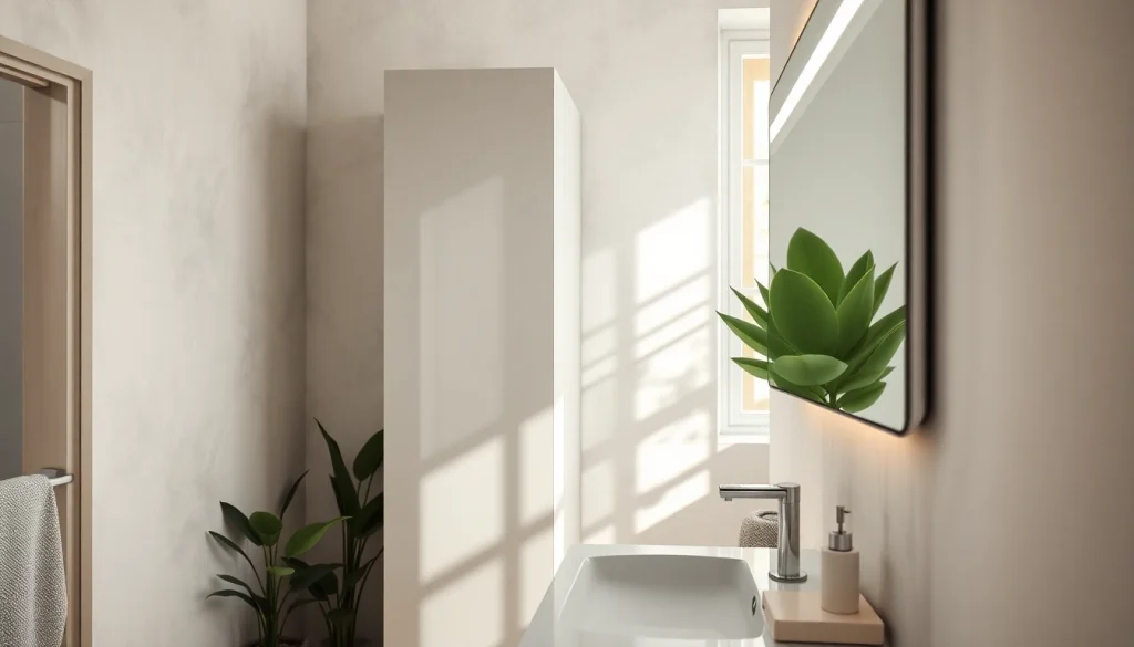 Gestalten Sie Ihr Bad mit dem eleganten sonni Spiegelschrank und integrierter Beleuchtung.