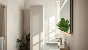 Gestalten Sie Ihr Bad mit dem eleganten sonni Spiegelschrank und integrierter Beleuchtung.