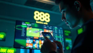 Engaging user experience on the 888 new online betting platform showcasing casino games and sports options.