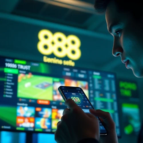 Engaging user experience on the 888 new online betting platform showcasing casino games and sports options.