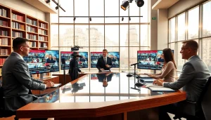 عرض الأخبار العربية بشكل حصري مع صحفيين جادين في استوديو حديث.